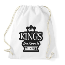 PRINTFASHION KINGS are born in August - fekete - Sportzsák, Tornazsák - Fehér tornazsák