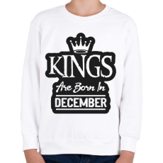 PRINTFASHION KINGS are born in December - fekete - Gyerek pulóver - Fehér
