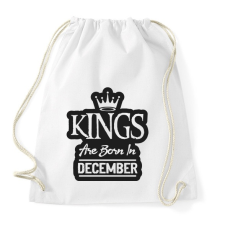 PRINTFASHION KINGS are born in December - fekete - Sportzsák, Tornazsák - Fehér tornazsák