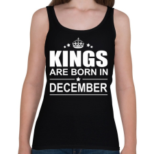 PRINTFASHION Kings are born in December - Női atléta - Fekete női trikó