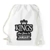 PRINTFASHION KINGS are born in January - fekete - Sportzsák, Tornazsák - Fehér