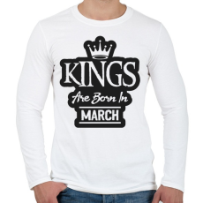 PRINTFASHION KINGS are born in March - fekete - Férfi hosszú ujjú póló - Fehér