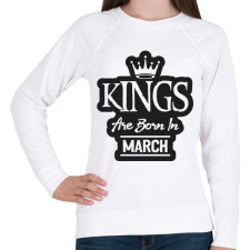 PRINTFASHION KINGS are born in March - fekete - Női pulóver - Fehér női pulóver, kardigán