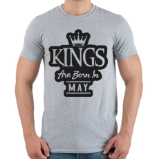 PRINTFASHION KINGS are born in May - fekete - Férfi póló - Sport szürke