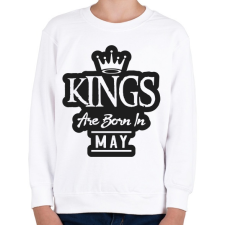 PRINTFASHION KINGS are born in May - fekete - Gyerek pulóver - Fehér gyerek pulóver, kardigán