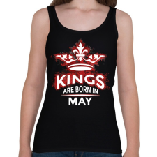 PRINTFASHION Kings are born in May - Női atléta - Fekete női trikó