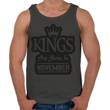 PRINTFASHION KINGS are born in November - fekete - Férfi atléta - Sötétszürke atléta, trikó