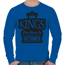 PRINTFASHION KINGS are born in October - fekete - Férfi pulóver - Királykék férfi pulóver, kardigán