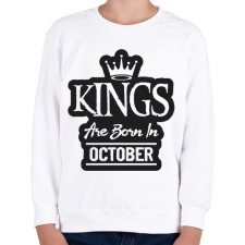 PRINTFASHION KINGS are born in October - fekete - Gyerek pulóver - Fehér gyerek pulóver, kardigán
