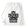 PRINTFASHION KINGS are born in October - fekete - Sportzsák, Tornazsák - Fehér