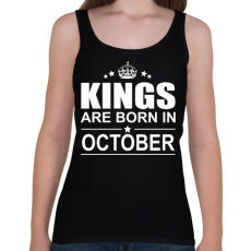 PRINTFASHION Kings are born in October - Női atléta - Fekete