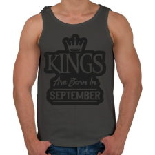 PRINTFASHION KINGS are born in September - fekete - Férfi atléta - Sötétszürke atléta, trikó