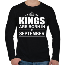 PRINTFASHION Kings are born in September - Férfi hosszú ujjú póló - Fekete férfi póló