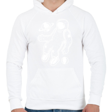 PRINTFASHION Kint az űrben - Férfi kapucnis pulóver - Fehér férfi pulóver, kardigán