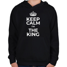 PRINTFASHION KIRÁLY VAGYOK - Gyerek kapucnis pulóver - Fekete gyerek pulóver, kardigán