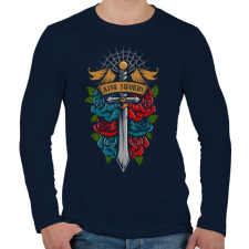 PRINTFASHION Királyi kard - Férfi hosszú ujjú póló - Sötétkék férfi póló