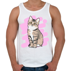 PRINTFASHION Kis cica  - Férfi atléta - Fehér