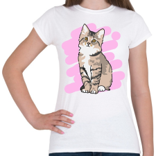PRINTFASHION Kis cica  - Női póló - Fehér női póló