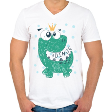 PRINTFASHION Kis dinóherceg - Férfi V-nyakú póló - Fehér