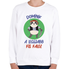 PRINTFASHION Kis kalóz - Névvel - Gyerek pulóver - Fehér
