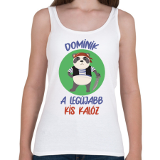 PRINTFASHION Kis kalóz - Névvel - Női atléta - Fehér női trikó