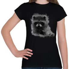 PRINTFASHION Kis mosómedve (fekete-fehér újság) - Női póló - Fekete
