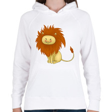 PRINTFASHION Kis oroszlán - Női kapucnis pulóver - Fehér női pulóver, kardigán