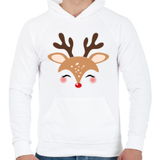 PRINTFASHION kis rénszarvas - Férfi kapucnis pulóver - Fehér férfi pulóver, kardigán