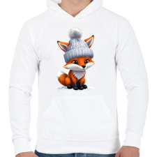 PRINTFASHION kis róka - Férfi kapucnis pulóver - Fehér férfi pulóver, kardigán