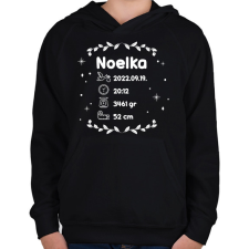 PRINTFASHION Kisbaba infók - Gyerek kapucnis pulóver - Fekete gyerek pulóver, kardigán