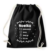 PRINTFASHION Kisbaba infók - Sportzsák, Tornazsák - Fekete tornazsák