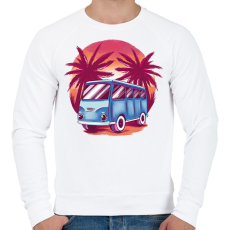 PRINTFASHION Kisbusz - Férfi pulóver - Fehér