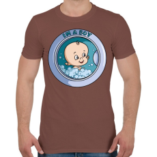 PRINTFASHION Kisfiú a mosógépben - Férfi póló - Mogyoróbarna