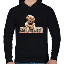 PRINTFASHION kiskutya - Férfi kapucnis pulóver - Fekete férfi pulóver, kardigán