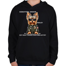 PRINTFASHION kiskutyám, amikor... - Gyerek kapucnis pulóver - Fekete gyerek pulóver, kardigán