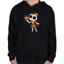 PRINTFASHION Kislány - Day of the Dead - Gyerek kapucnis pulóver - Fekete gyerek pulóver, kardigán