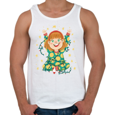 PRINTFASHION Kislány égősorral - Férfi atléta - Fehér