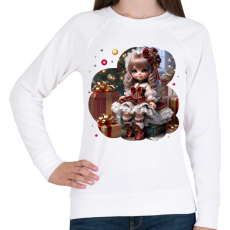 PRINTFASHION Kislány karácsonyi ruhában - Női pulóver - Fehér