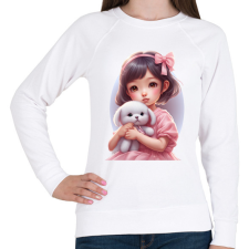 PRINTFASHION Kislány - Női pulóver - Fehér női pulóver, kardigán