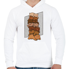 PRINTFASHION Kismackók - Férfi kapucnis pulóver - Fehér
