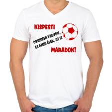 PRINTFASHION Kispesti drukker - Férfi V-nyakú póló - Fehér férfi póló