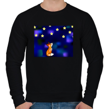 PRINTFASHION KisRóka a csillagok alatt - Férfi pulóver - Fekete férfi pulóver, kardigán