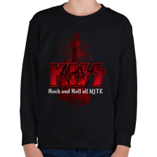 PRINTFASHION kiss band - Gyerek pulóver - Fekete