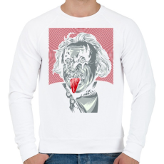 PRINTFASHION KISS: Einstein - Férfi pulóver - Fehér