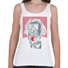PRINTFASHION KISS: Einstein - Női atléta - Fehér női trikó