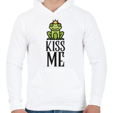 PRINTFASHION KISS ME - Férfi kapucnis pulóver - Fehér férfi pulóver, kardigán