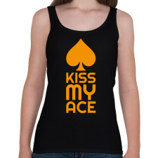 PRINTFASHION Kiss my ace - Női atléta - Fekete női trikó