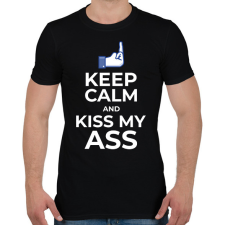 PRINTFASHION KISS MY ASS - Férfi póló - Fekete férfi póló