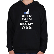 PRINTFASHION KISS MY ASS - Gyerek kapucnis pulóver - Fekete