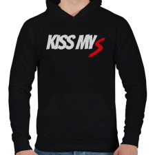 PRINTFASHION KISS MY S - Férfi kapucnis pulóver - Fekete férfi pulóver, kardigán